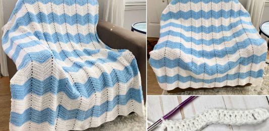 Crochet Chevron Blanket free pattern