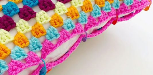 Make a Crocheted Granny Square Pillow Cover